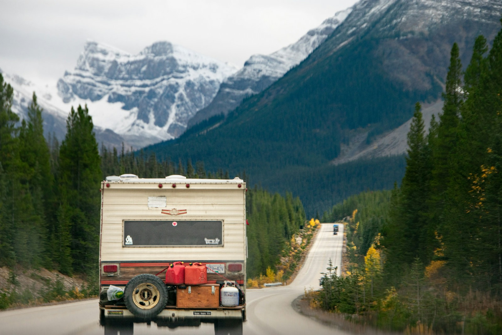 RV driving on a Canadian highway